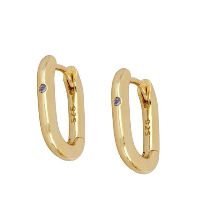 Imagen de Aros Arella Lila Plata Dorada