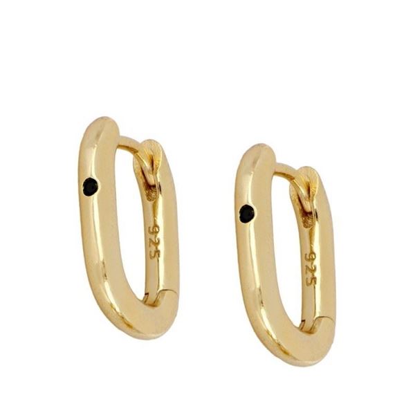 Imagen de Aros Arella Black Plata Dorada