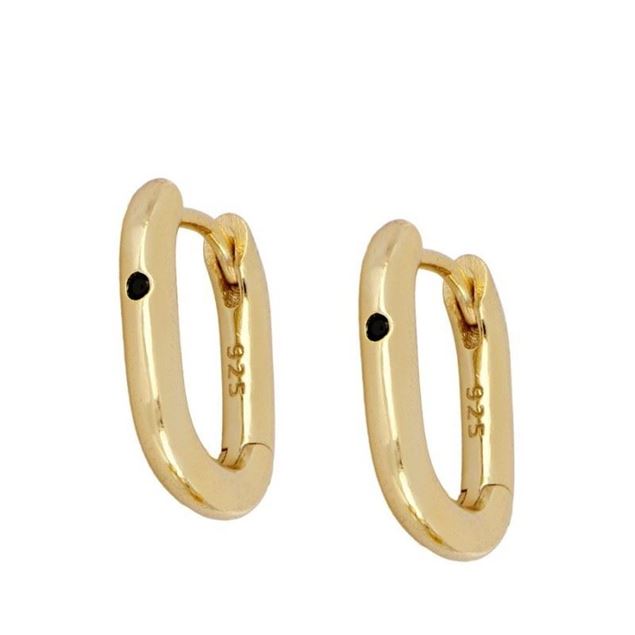 Imagen de Aros Arella Black Plata Dorada