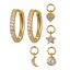 Imagen de Aros Multi Charms Circonita Plata Dorada
