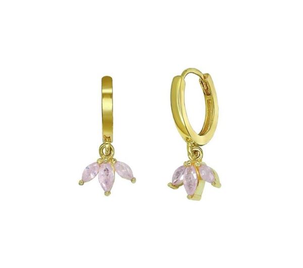 Imagen de Aros Casmir Rosa Plata Dorada