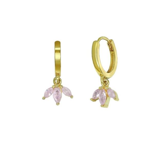 Imagen de Aros Casmir Rosa Plata Dorada