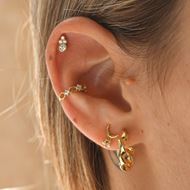 Imagen de Aros Maya Plata Dorada