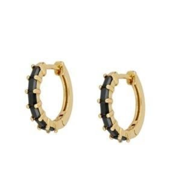 Imagen de Aros Astrid Black Plata Dorada