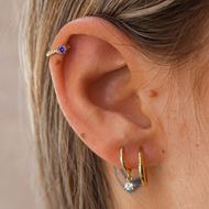 Imagen de Aros Lue 15mm Plata Dorada