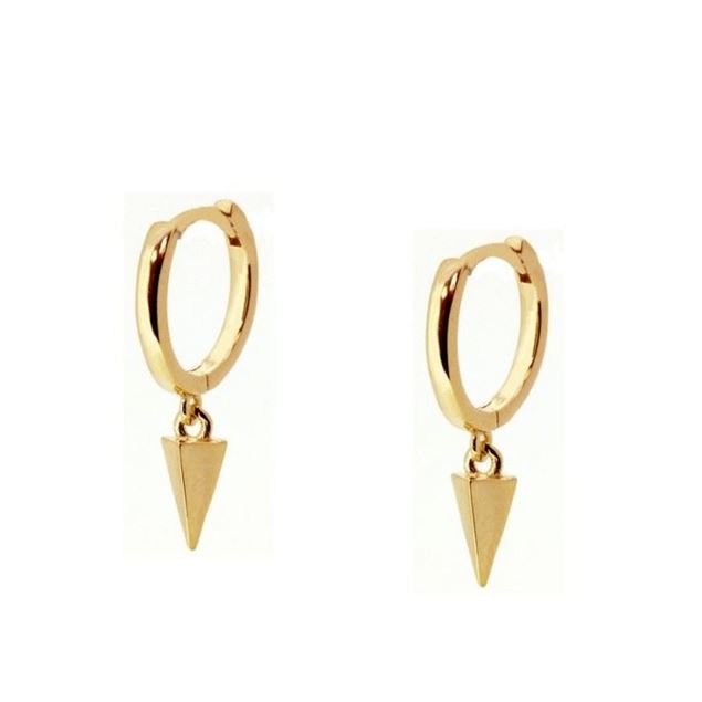 Imagen de Aros Cone Plata Dorada