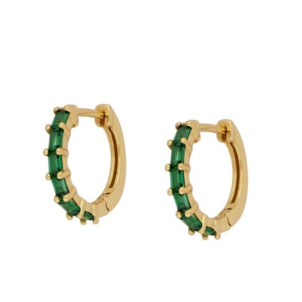 Imagen de Aros Astrid Verde Plata Dorada