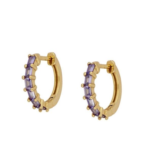 Imagen de Aros Astrid Lila Plata Dorada