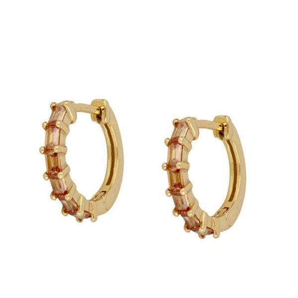 Imagen de Aros Astrid Champagne Plata Dorada