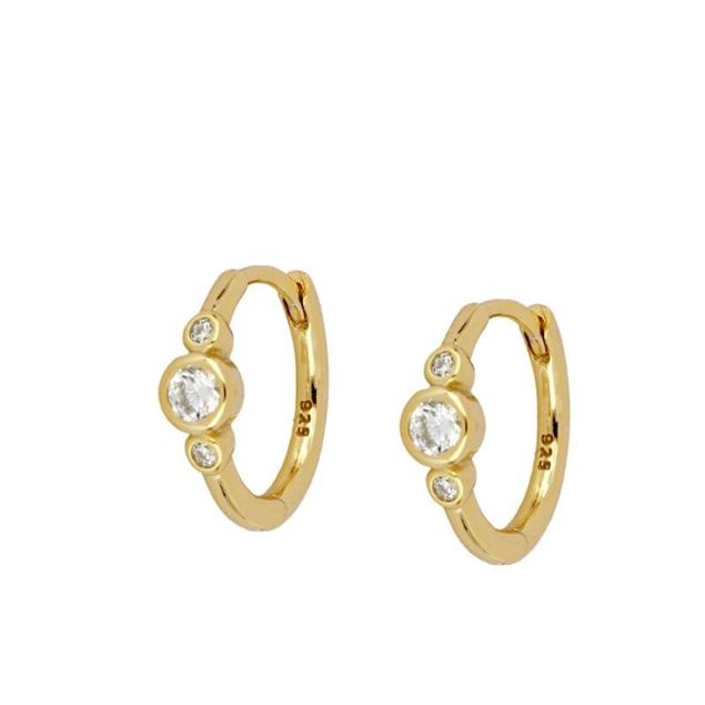 Imagen de Aros Nepal Plata Dorada