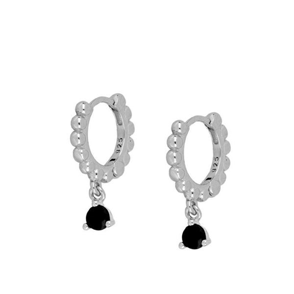 Imagen de Aros Dome Black Plata