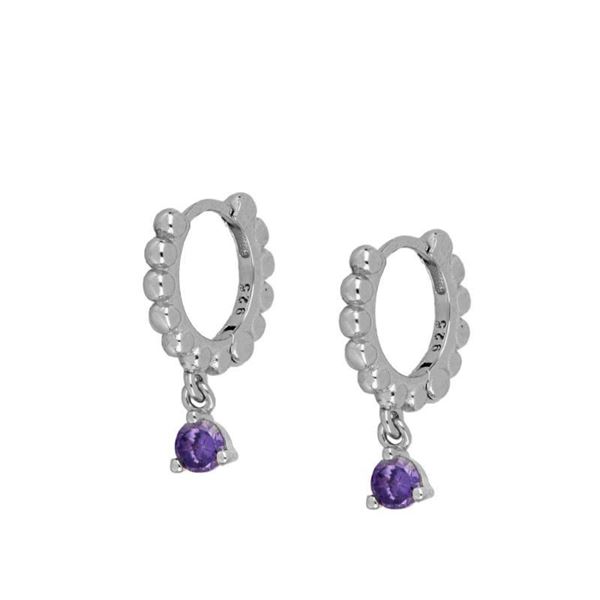 Imagen de Aros Dome Lila Plata