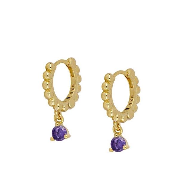 Imagen de Aros Dome Lila Plata Dorada