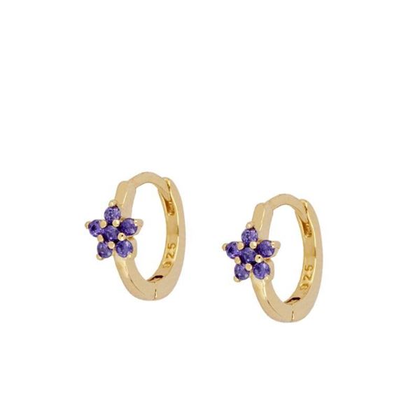 Imagen de Aros Cleo Lila Plata Dorada