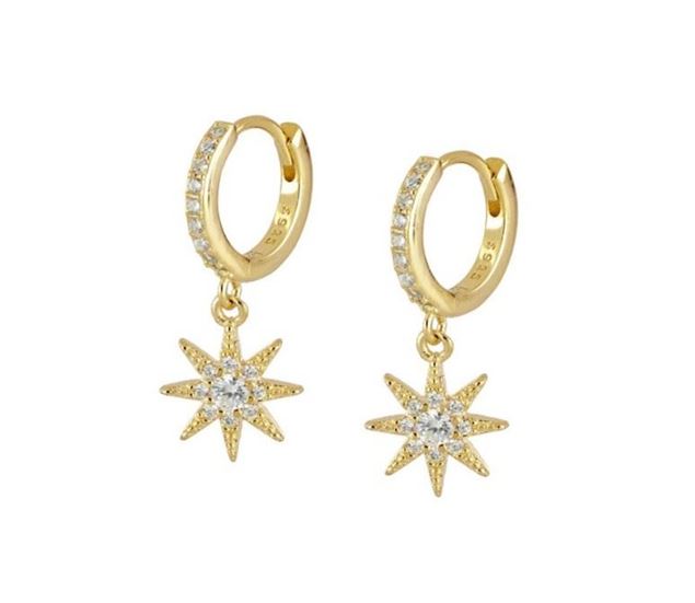 Imagen de Aros Stella Plata Dorada