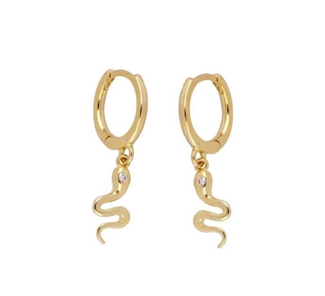 Imagen de Aros Sierpe Plata Dorada
