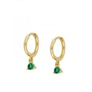 Imagen de Aros Dunia Verde Plata Dorada