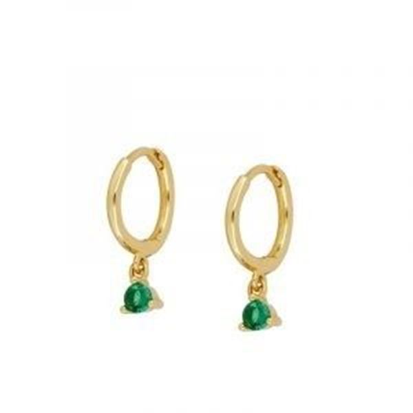 Imagen de Aros Dunia Verde Plata Dorada