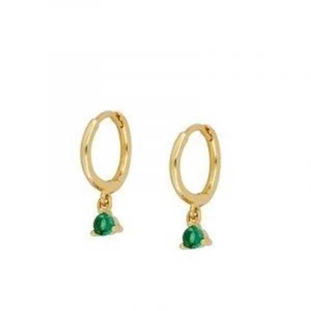 Imagen de Aros Dunia Verde Plata Dorada