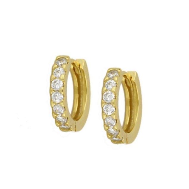 Imagen de Aros Big Acra Circonitas Plata Dorada