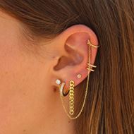 Imagen de Aros Big Acra Circonitas Plata Dorada