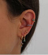 Imagen de Aros Dunia Green Plata Dorada