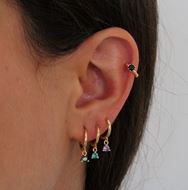 Imagen de Aros Dunia Green Plata Dorada