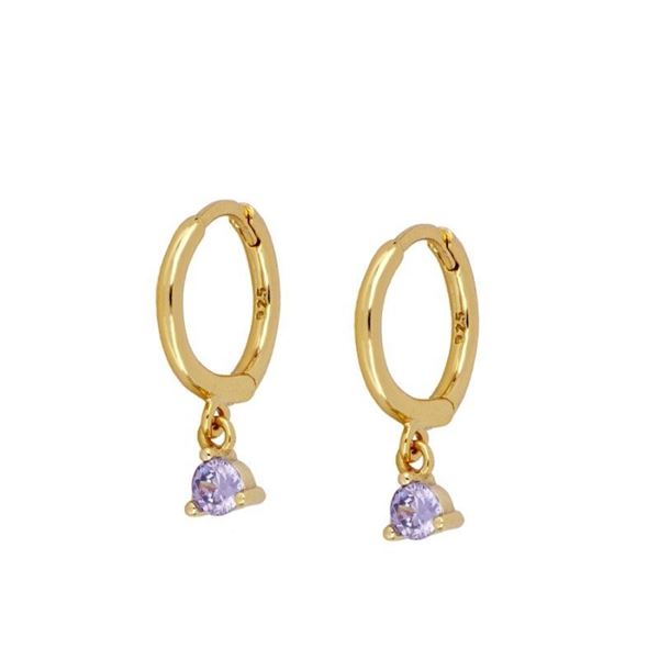 Imagen de Aros Dunia Lila Plata Dorada