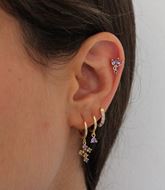 Imagen de Aros Dunia Lila Plata Dorada