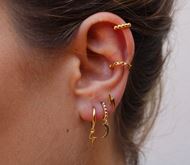 Imagen de Aros Mini Pompeya Plata Dorada