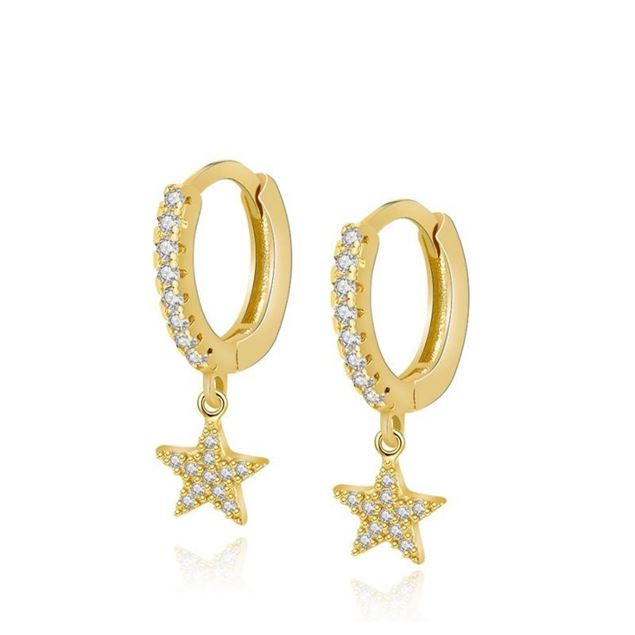 Imagen de Aros Carina Plata Dorada