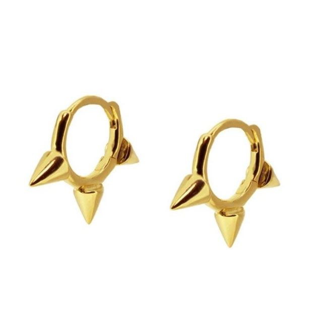 Imagen de Aros Spike Plata Dorada