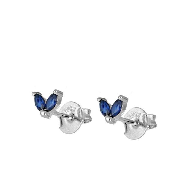 Imagen de Pendientes Flea Blue Plata