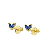 Imagen de Pendientes Flea Blue Plata Dorada