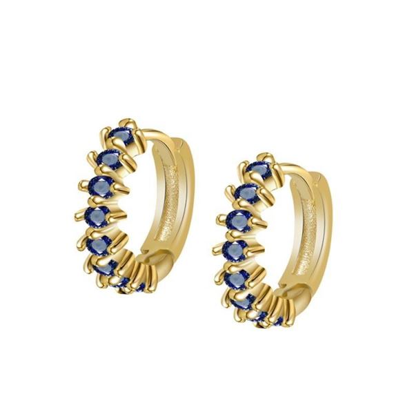 Imagen de Aros Grecia Blue Plata Dorada