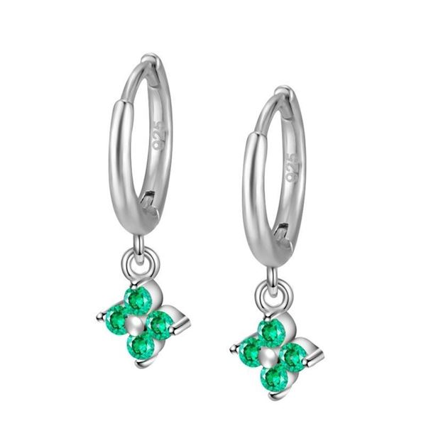Imagen de Aros Glam Green Plata