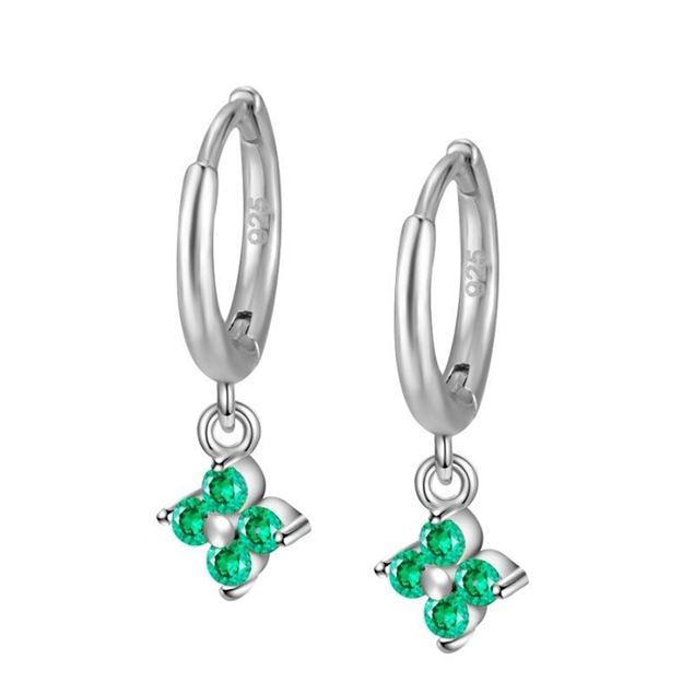 Imagen de Aros Glam Green Plata