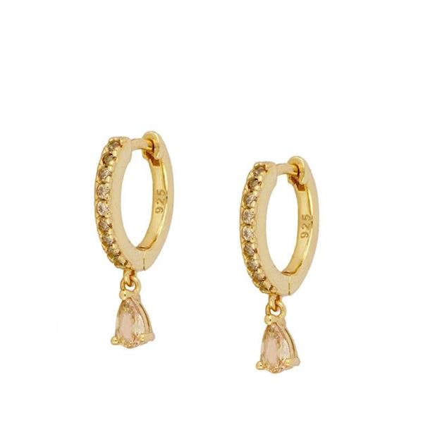Imagen de Aros Berlín Champagne Plata Dorada