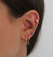 Imagen de Aros Serpi Verde Plata Dorada