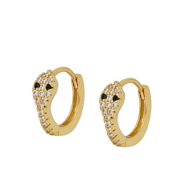 Imagen de Aros Serpi Black Plata Dorada