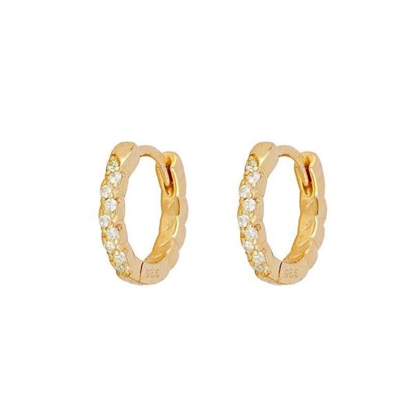 Imagen de Aros June Circonitas Plata Dorada