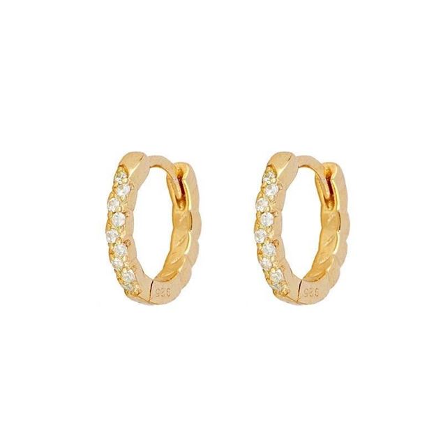 Imagen de Aros June Circonitas Plata Dorada