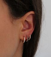 Imagen de Aros June Black Plata Dorada