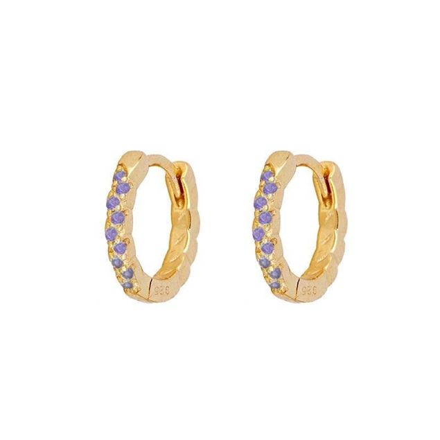 Imagen de Aros June Lila Plata Dorada