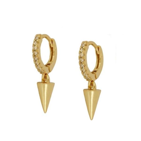 Imagen de Aros Cone Champagne Plata Dorada