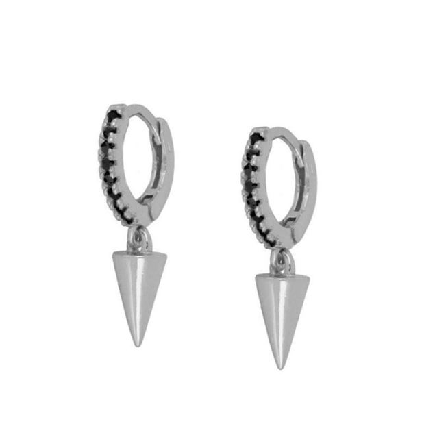 Imagen de Aros Cone Black Plata