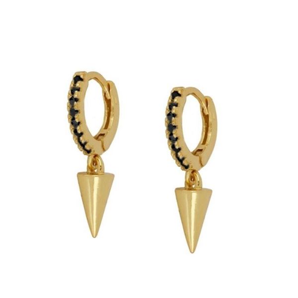 Imagen de Aros Cone Black Plata Dorada