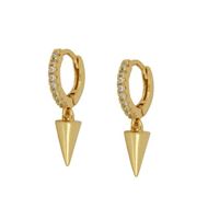 Imagen de Aros Cone Circonitas Plata Dorada