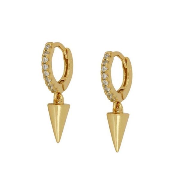 Imagen de Aros Cone Circonitas Plata Dorada