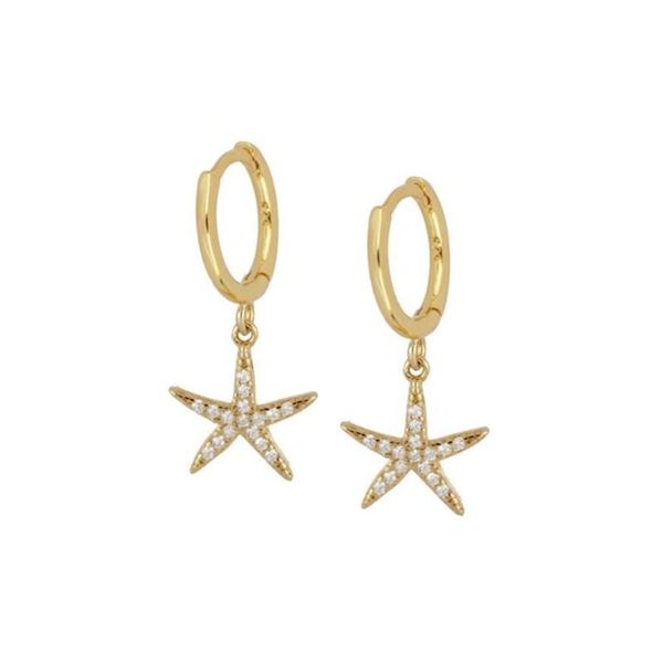 Imagen de Aros Sea Star Plata Dorada